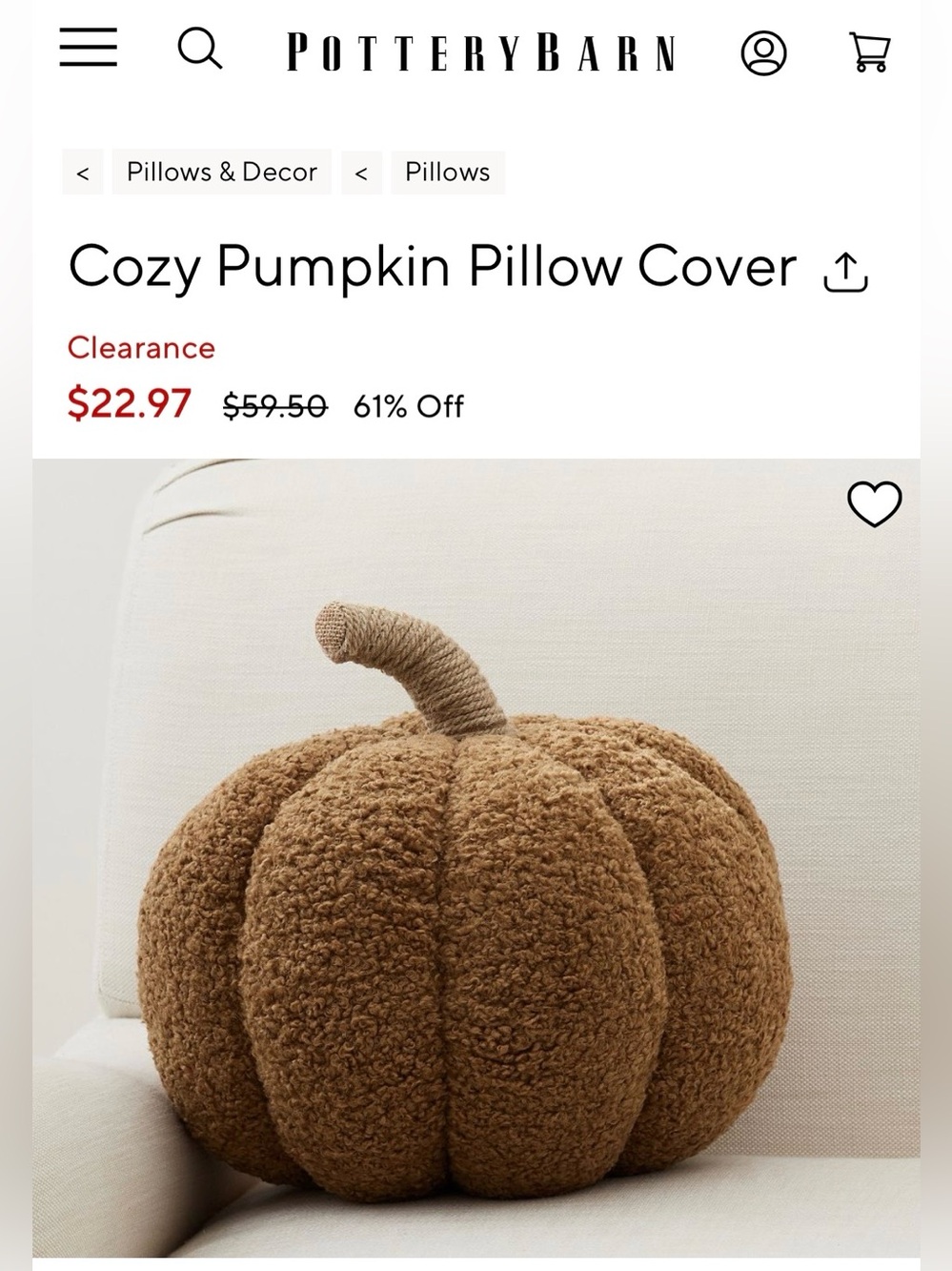 Cozy Fall ORANGE Pumpkin - Picture 3 of 11